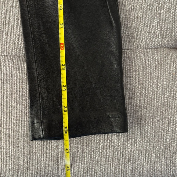 IRO Leather Delta Straight Leg Black Lamb Leather Tab Close Front Size 34 (2) - Picture 8 of 10